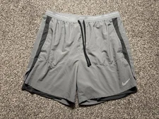 Nike Running Shorts Mens Large Gray Dri-FIT Lined Zip Pocket Athletic DM4757