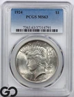 1924 Peace Dollar PCGS MS 63 ** Premium Quality For Grade!