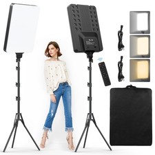 2-Pack 24'' LED Video Light Kit, Heorryn 2800-7500K Dimmable Photography Ligh...