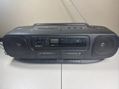 Sony CFD-100 Bass Boost CD Radio Cassette Player Boombox VTG AMAZING Tested EUC!