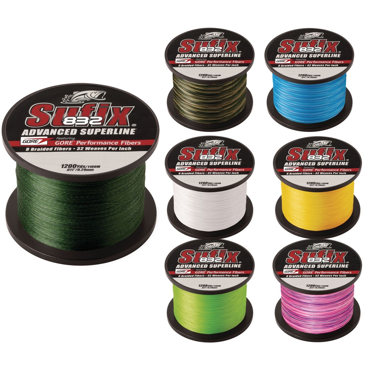 Sufix 832 高度スーパーラインブレイドフィッシングライン(550m) Amazon.com : Suffix 832 Braid 6 lb Low-Vis Green 150 yards