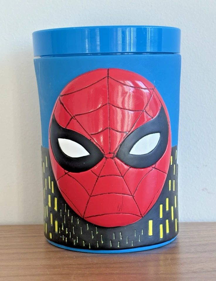 Vintage 2003 Spider-Man Bathroom Tumbler Toothbrush Holder Cup Marvel Spiderman - Image 2 of 4