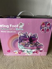 Wingfoot Unicorn Size 6-9 Adjustable Light up Roller Skates for Kids