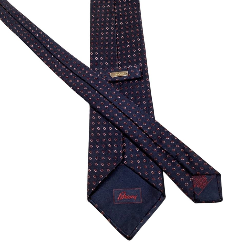 Corbata para hombre BRIONI 100 % seda XL ITALIA diseñador de lujo geométrica azul/rojo usada en excelente estado Foto 3 de 3