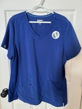 ScrubStar Premium Scrubwear Women's 4 Pocket Electric Blue Scrub Top. XL. NWT.