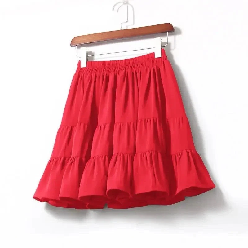 Falda Soft Surroundings Talisa de lino roja en capas talla grande Foto 2 de 4