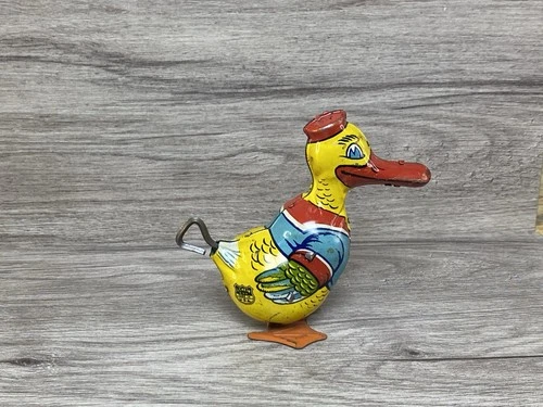 Vintage J. Chein & Co. Wind-up Tin Waddling Duck 1930's Working Tin Type
