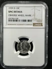 1939-D 10C  Mercury Dime NGC UNC DETAIL  6967856-038