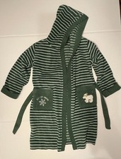 The Children  s Place Boys Green And White Striped Robe Size M
