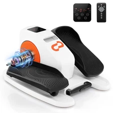 Under Desk Elliptical Machine w/ Display Monitor Remote Control for Home Office