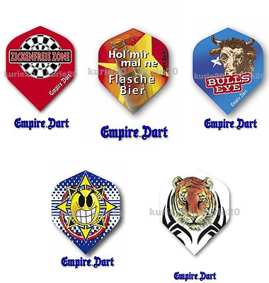 5 Sets Empire Dart Flights Flys Flight 5 verschiedene Motive 15 St. 