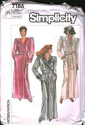 Simplicity Robe Pattern 0621 7186 Vintage Simplicity Sewing Pattern Misses Front Wrap Robes ...