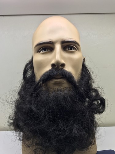 Realistic Fake Beard and Moustache Set. Human Hair, hand knotted for Film.