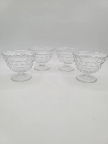 Vintage Fostoria Glass Sherbet American Sundae Dessert Ice Cream Bowl Set Of 4