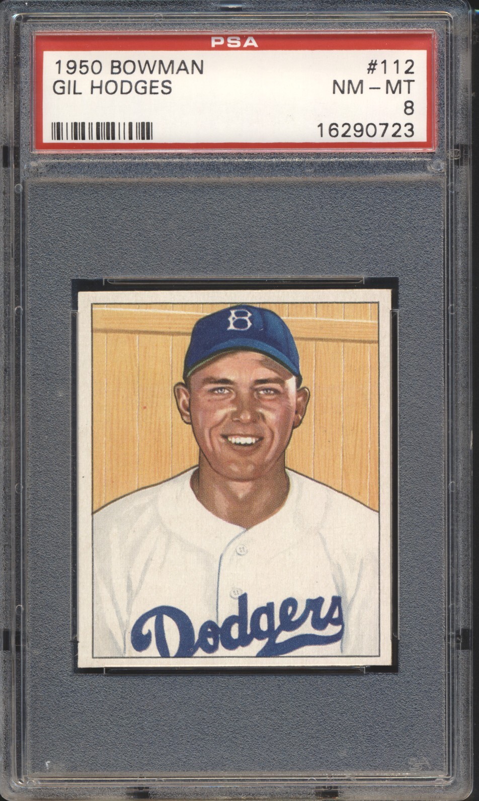 1950 Bowman Baseball Gil Hodges #112 PSA 8 BROOKLYN DODGERS NM-MT HOF