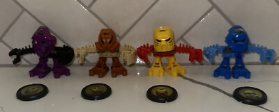 2001 McDonalds Lego 4 Bionicles with 4 Discs: 1388, 1389, 1390, 1391