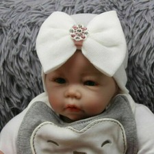 Soft Newborn Baby Girls Infant Hat with Bow Cap Hospital Beanie Headband F2