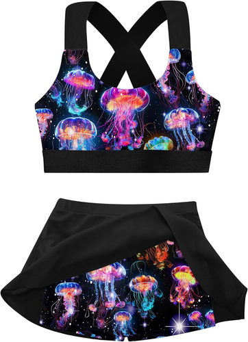 Little Girls Two Piece Tankini Swimsuit Summer Boyshort Bathing Suit Beach Rash - Picture 6 of 32