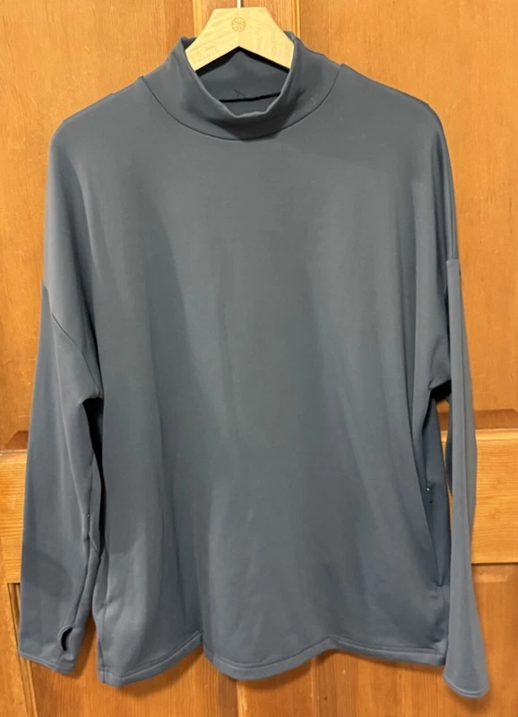 sweaty-betty eco thermal mock neck pullover sweatshirt