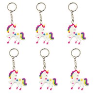 6 X Einhorn - Party - AnhäNger Kindergeburtstag Mitgebsel Regenbogen Unicorn
