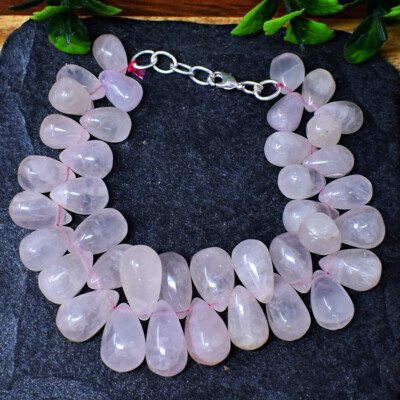 Details about 285.00 Cts Natural 7" Long Pink Rose Quartz Tear Drop Beads Bracelet NK 41E178 Details about 285.00 Cts Natural 7" Long Pink Rose Quartz Tear Drop Beads Bracelet NK 41E178