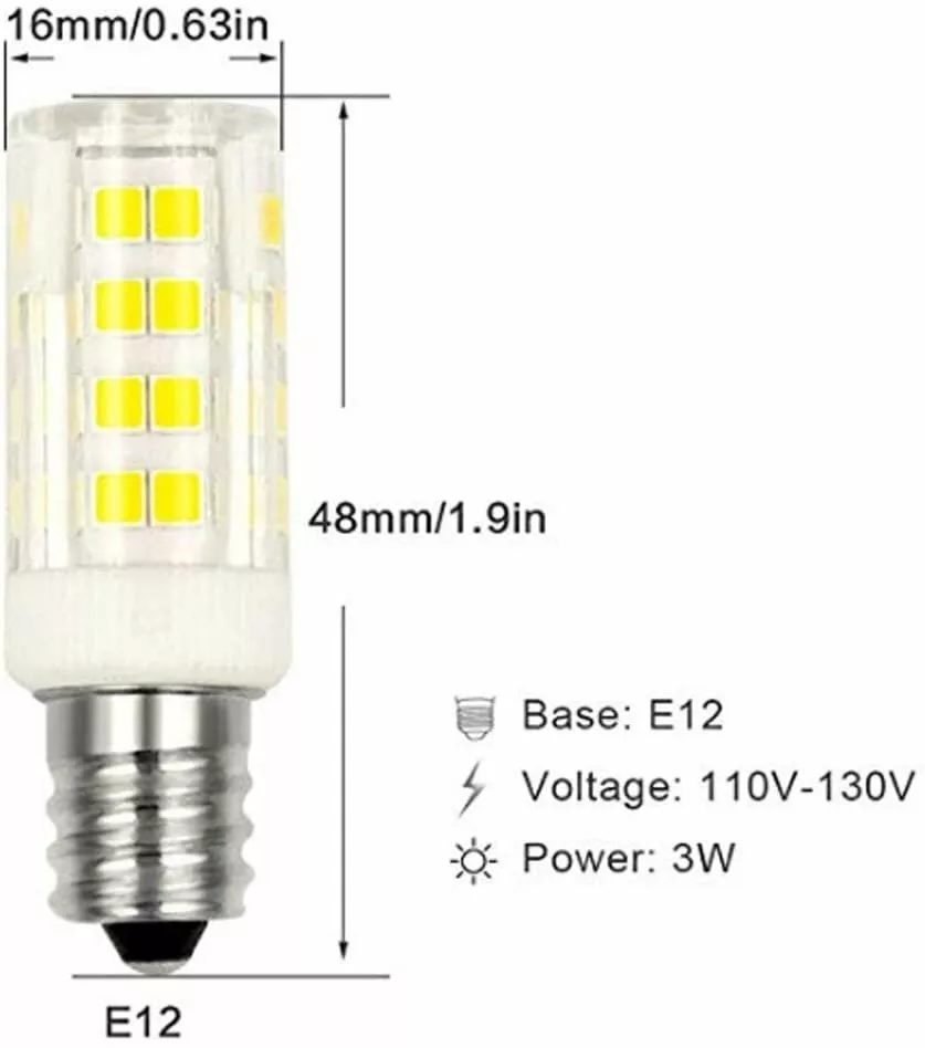 LED Light Bulb for Mosaic Turkish Lamp E12 LED Light Bulbs 3W 30W Halogen