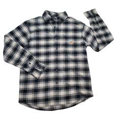 Carhartt Shirt Gray Black Wht Plaid Flannel Regular Fit Long Sleeve Mens Small