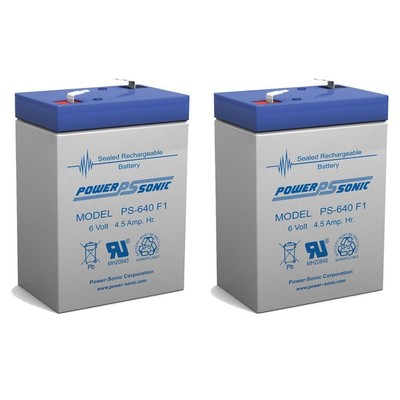 Power-Sonic 6V 4.5AH SLA Replacement Battery for JohnLite 500 - 2 Pack