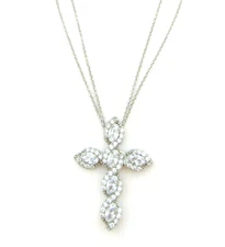 Giani Bernini Cubic Zirconia Cross Sterling Silver Necklace $120 NWT