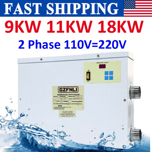 Termostato scaldabagno elettrico piscina 11KW 18KW vasca idromassaggio 110V US STOCK - Foto 1 di 24