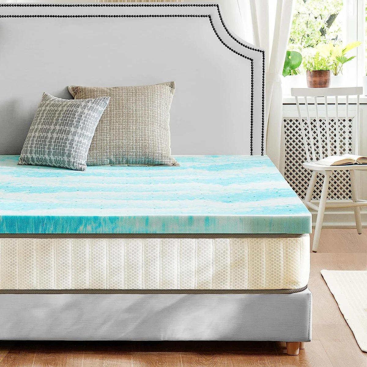 Mattress Topper Twin XL 3 Inch Memory Foam Cooling Gel Swirl