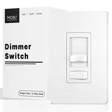 MOES Dimmer Light Switch Single Pole / 3-Way - LED CFL 300W / Incandesce 600W