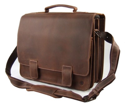 Greenburry Umhängetasche Vintage Revival, Used Look, Schultertasche, Messengerbag, Antikbraun, 1