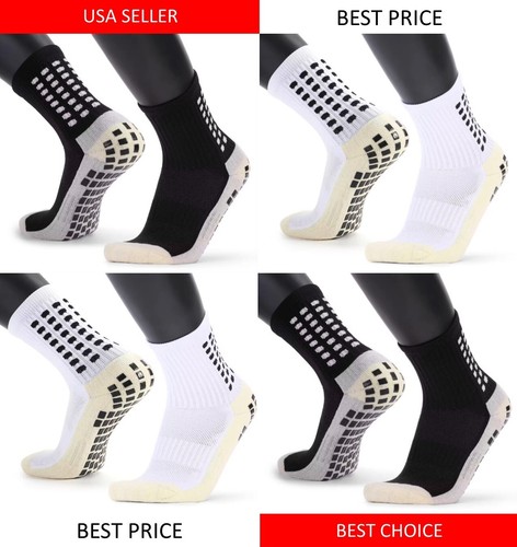 4 Pairs Sport Socks Anti-Slip Grip Soccer Football Basketball Men Socks Premium - Picture 20 of 26