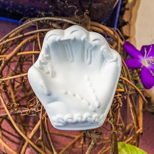 Baseball Glove Mitt Ball Holder 3" STOCK Ceramic Bisque Ready To Paint Pottery