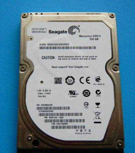 Seagate Momentus 500GB 5400 1/MIN 2,5" ST9500325AS für Laptop-Festplatte Festplatte - Bild 1 von 1