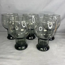 Vintage Libbey Gray Smoke Stax Drinking Glasses 5.5" tall (Set of 5)