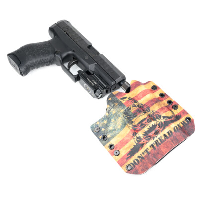 OWB Kydex Holster for Canik w/OLIGHT PL-MINI 2 VALKYRIE DON'T TREAD SNAKE FLAG