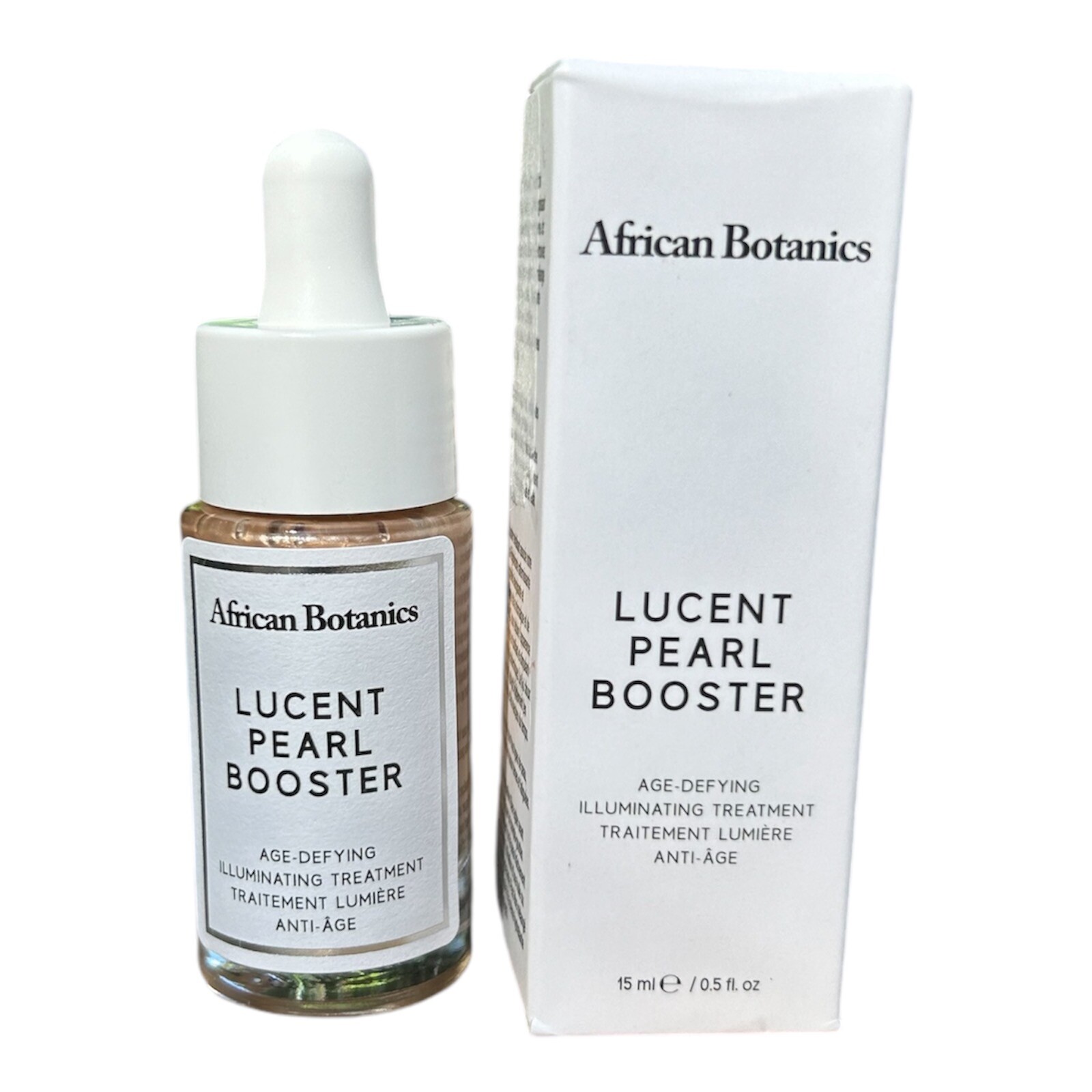 African Botanics Lucent Pearl Booster Age-Defying Illuminating Treatment .5fl oz