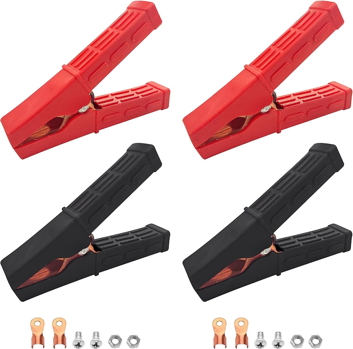 Jumper Cable Clamps 2 Pair Battery Clamps Pure Copper Jumper Cable Ends