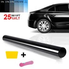 Black Car VLT Uncut Roll Window 25% Tint Film In FT Feet Car Office Commercial