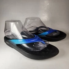 OOFOS Ooriginal Sandal Women's 9 Blue Ombre Comfort Recovery Thong Shoe