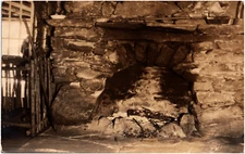 Fireplace at Long Trail Lodge Rutland Vermont VT 1920s RPPC Postcard Photo