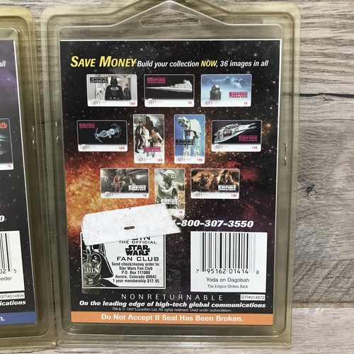 Lote de tarjetas de llamadas prepagadas Star Wars GTI Telecard Yoda & Luke RARAS - Imagen 6 de 6
