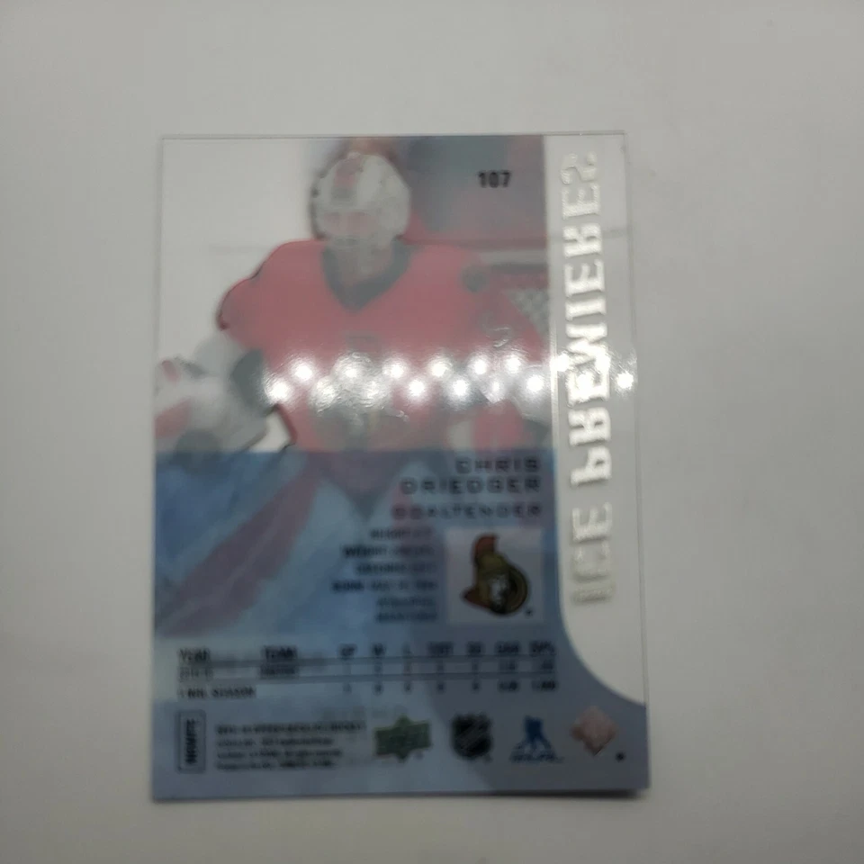 2015-16 UD Ice Premieres Rookie Chris Driedger /1499 - #107 - Image 4 of 4