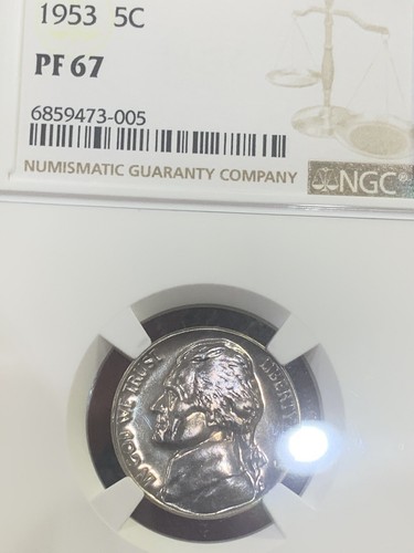 1953 Jefferson Nickel 5c NGC PF 67 Proof 67 Original No Spots - Picture 7 of 7