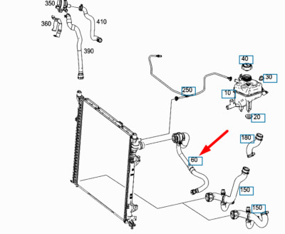 NEW MERCEDES-BENZ GLE W166 LEFT SIDE WATER RADIATOR HOSE  