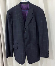 PAUL SMITH BLUE WINDOWPANE SUIT ITALIAN MADE