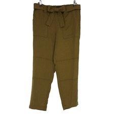 Banana Republic Ankle Pant Olive Green Pull On High Rise Tie Belt NWT Medium