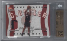 2002-03 Fleer Platinum Caron Butler Nameplates Game Used Jersey Patch BGS 9.5 